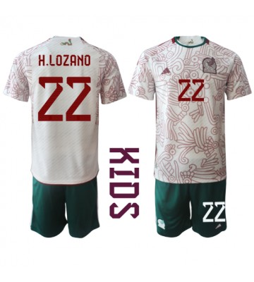 Mexico Hirving Lozano #22 Udebanesæt Børn VM 2022 Kort ærmer (+ korte bukser)